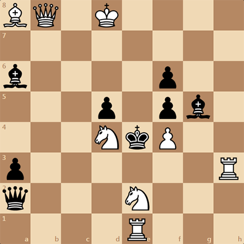 Задача по шахматам, мат в 2 хода, белые начинают