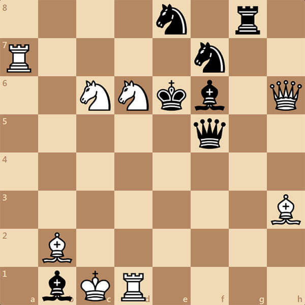 Белые могут дать мат в 1 ход . Увидишь ли ты матующий ход?