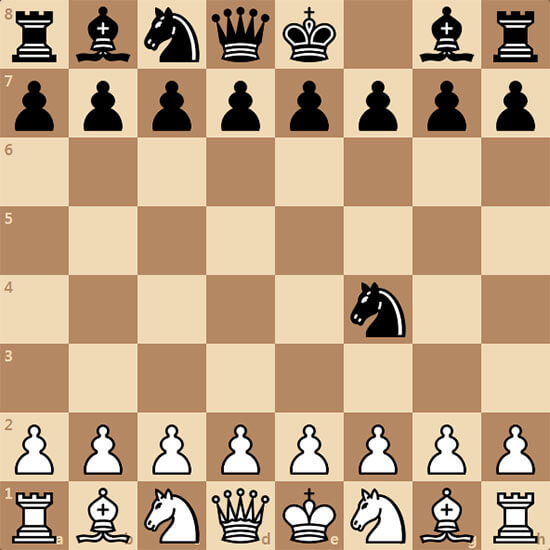 Необычная задача (Chess960). Могут ли черные дать мат в 1 ход?